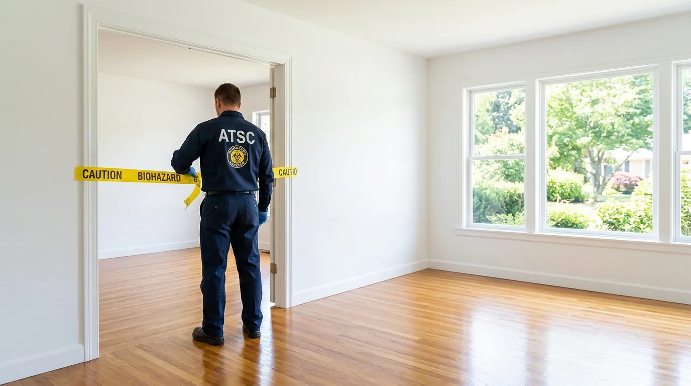 Certified biohazard cleanup crew performing Decomposition Cleanup in Audubon